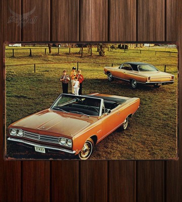 Металлическая табличка Plymouth Satellite 2-door Convertible & 2-door Hardtop